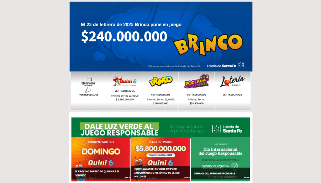 ¿Qué juegos ofrece la Lotería de Santa Fe?